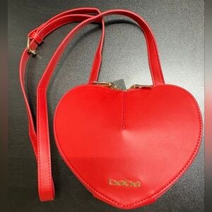 Bebe Malou Heart Shaped Crossbody Bag in Red, NWT